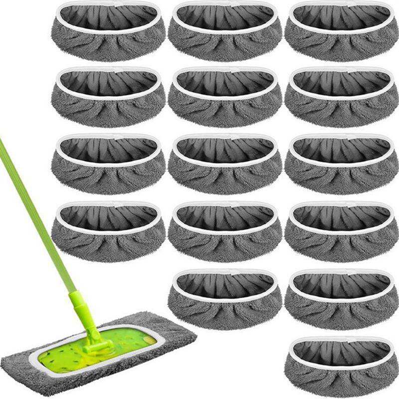 5/10/15Pcs Reusable Ultra-fine Fiber Mop Pads High Water Absorption Universal Fit Most Standard Mops Firm Adhesion Cleaning Pads