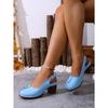 Plus Size Women Retro Block Heel Sandals, Buckle Design Comfort High Heels Outdoor Beach Vacation Shoes