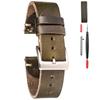 Hemsut Genuine Leather Watch Band, 22mm, Horween Soft Genuine Leather, Vintage Style with Quick Release Tool, Stainless Steel Silver Watch Buckle, Rep