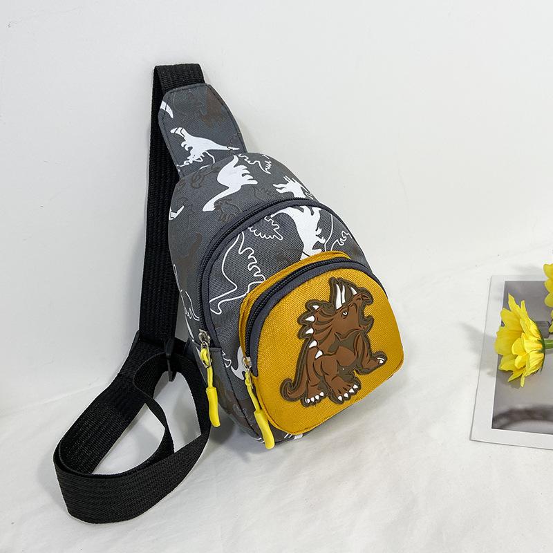 

Нова дитяча нагрудна сумка з динозаврами 2024 року, корейська версія дитячої сумки, сумка-мессенджер з мультяшними мотивами, сумка для перевдягання мобільних телефонів для хлопчиків та дівчаток. сірий колір