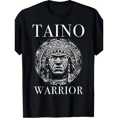 European Sizes Taino Warrior Boricua Boriken Pride Men'S T-Shirt | Vintage Graphic Crew Neck Black, Perfect Gift for Christmas