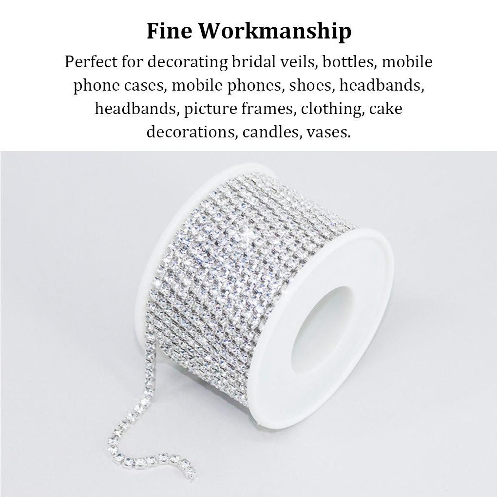 Rhinestone Link Chain Craft Jewelry Necklaces Cup Chains Colorful Shiny Trimming Sewing Supplies Accessories Decorations