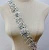 RM-801 Handmade Rhinestone Lace Trim Applique Sequin Beaded Trim for Dress
