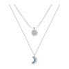 1 Set Sun And Moon Necklaces Couples Matching Necklaces Rhinestone Sun Moon Pendant Necklaces Gift for Valentine's Day Anniversary