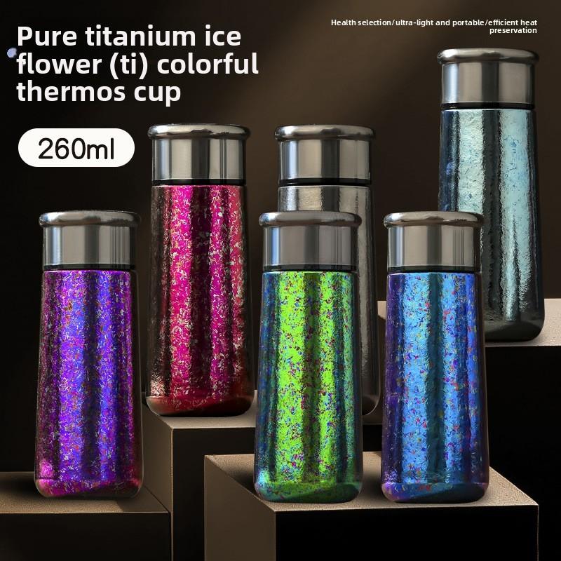 Barevný Stylový Titanový Hrnek Ledový Květ Izolační Hrnček Pro Domov Kancelář A