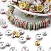 50pcs/lot Colorful Metal Round Rhinestone Rondelle Crystal Beads Loose Spacer Beads For Jewelry Making DIY Bracelet Necklace