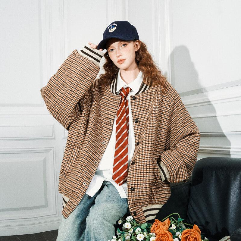 

Женская Бейсбольная Куртка BEETLE TOWN в Клетку Гусиная Лапка L