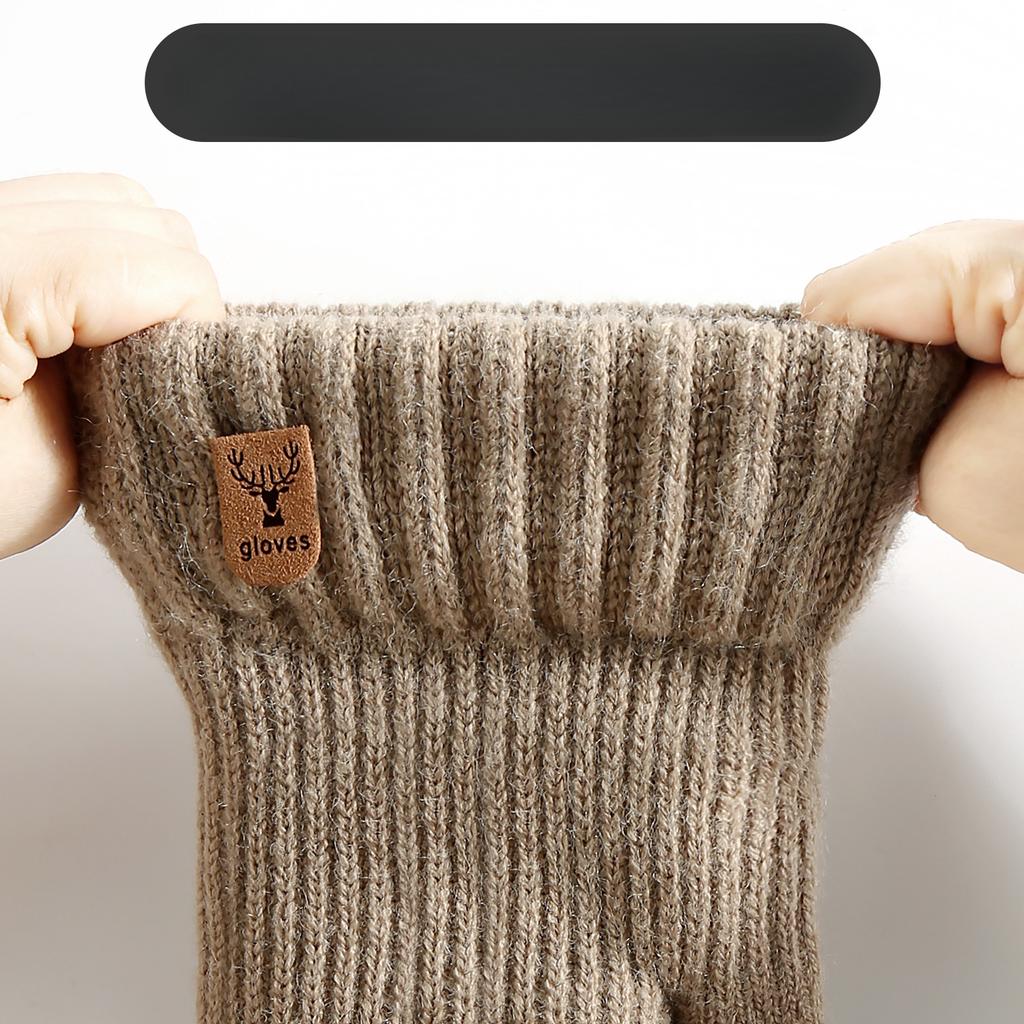 New Autumn and Winter Office Study Half Finger Gloves Warm and Cold Proof Knitted Gloves Outdoor Cycling Gloves
