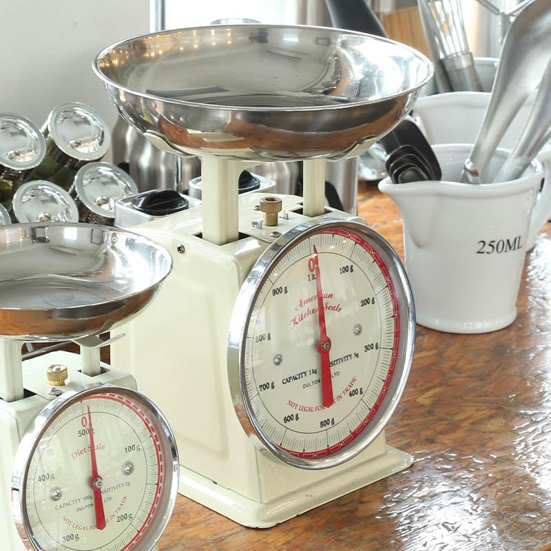 Dulton American Kitchen Scale, 1kg, Ivory, 100-061, Height 225 X Width 132mm