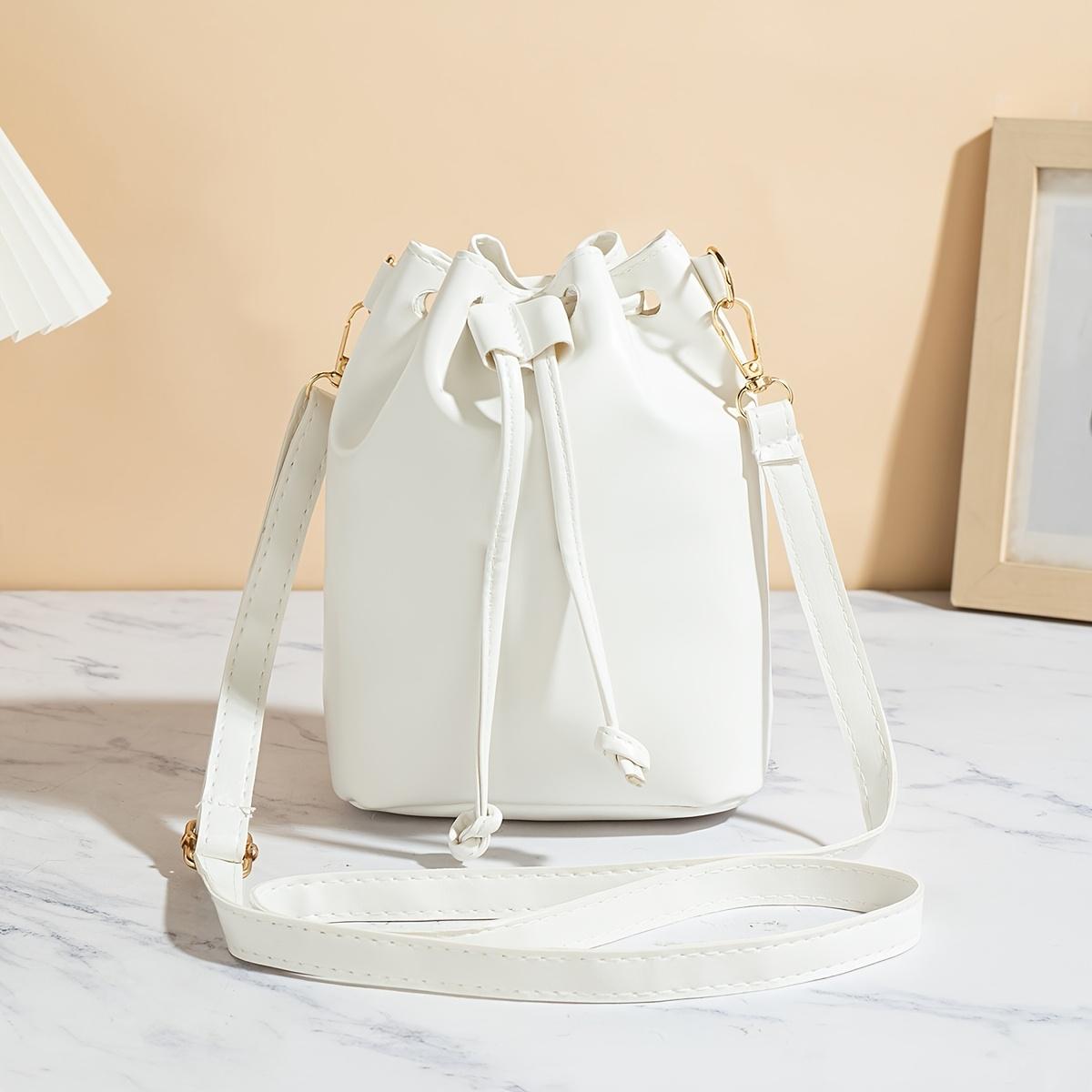 Женская регулируемая сумка-ведро кроссбоди черного цвета, затягивающаяся шнурком, минималистичная повседневная плечевая сумка, универсальная модная сумочка кроссбоди