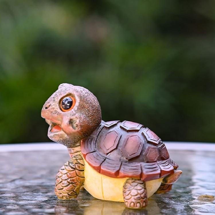 Statue Tortues Œil Grand Size Résine Animal Petite Sculpture Ornement pour Jardin Paysage Décorations et Affichage Bureau Maison
