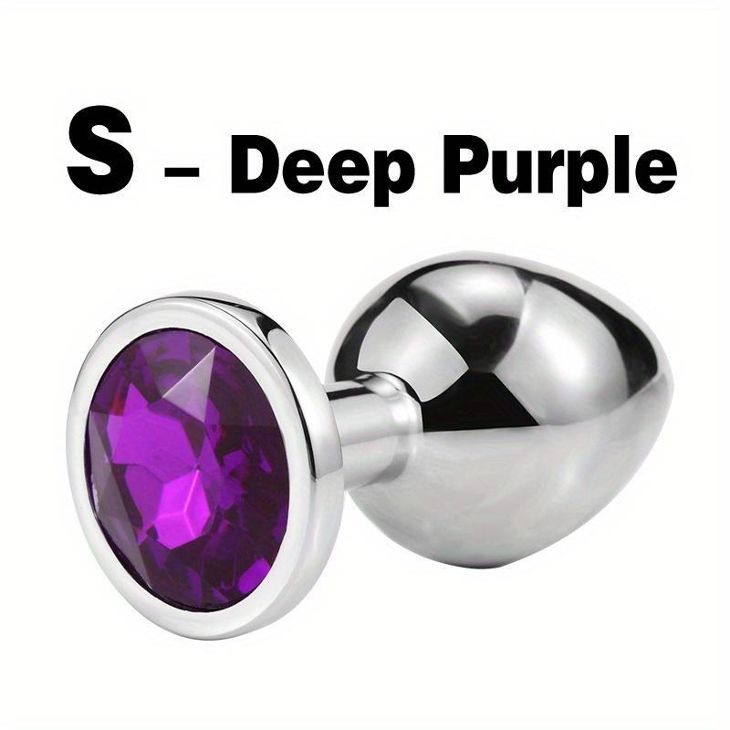 1pc Gemstone Base Stainless Steel Anal Plug - Smooth Body-Safe Metal Butt Plug for Couples Adult Pleasure Sex Toy