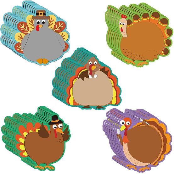 Blulu 40 Pcs Thanksgiving Turkey Cut-Outs Versatile Classroom Decoration Creative Turkey Cut-Outs for Bulletin Board Classroom School Fall Theme