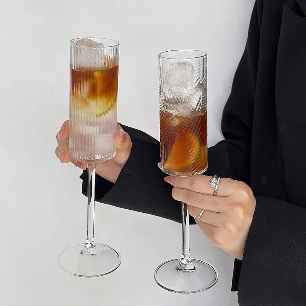 Striped Wine Cup Transparent Champagne Cup Drinkware Drink Cup Drink