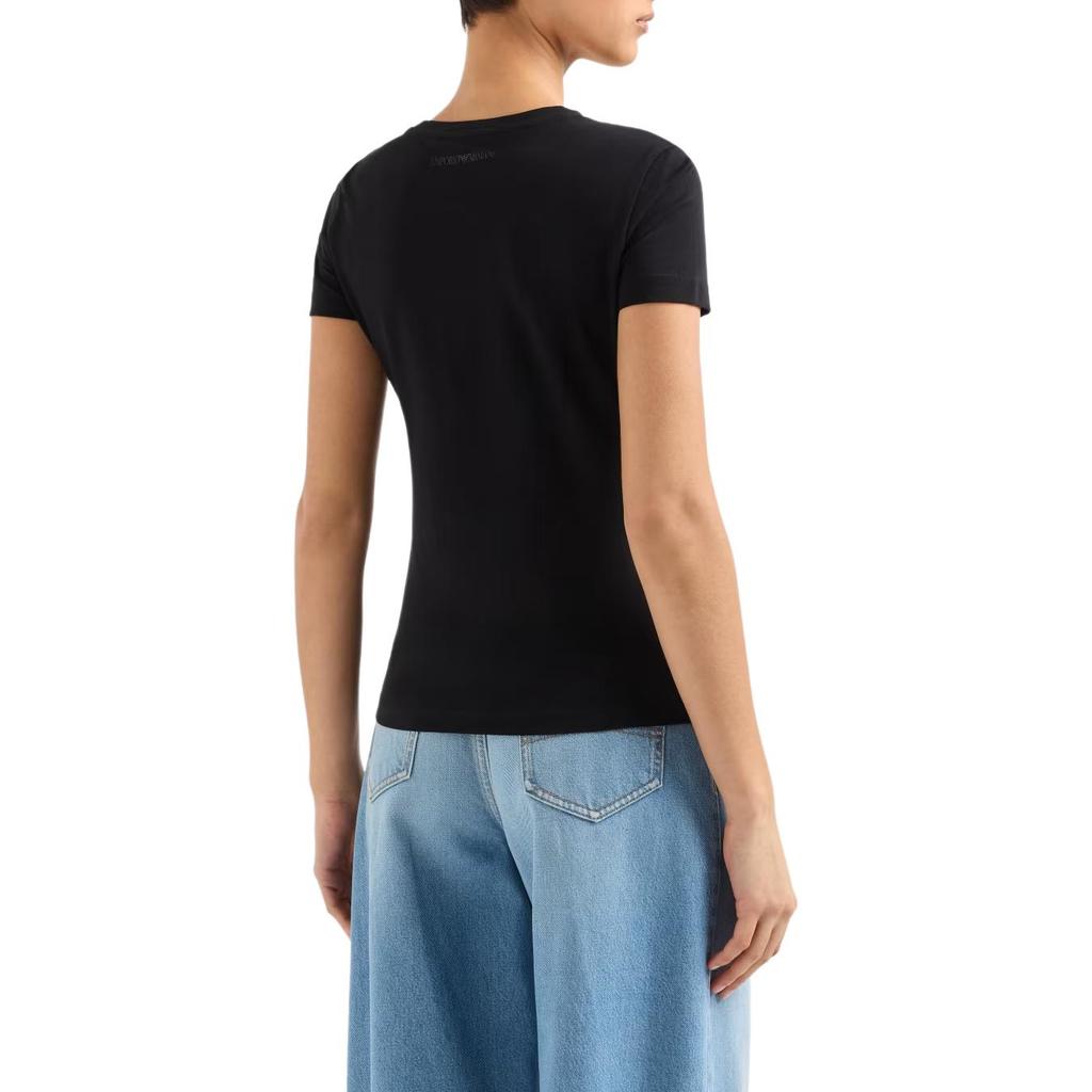 Emporio Armani Slim Fit Round Neck Short Sleeve T-Shirt Women tops Black EW000896-AF12571-UC001