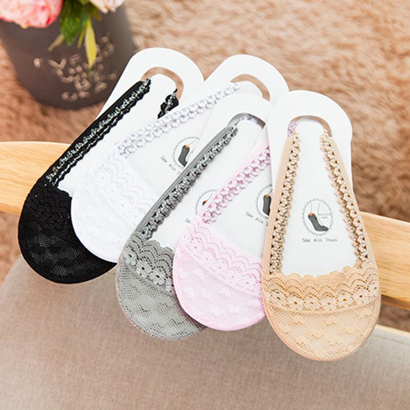 2021 Women's No-Slip Thin Lace Ankle Socks - Invisible Low-Cut Half-Foot Design for Summer