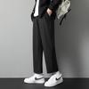 Men's Trendy Loose-Fit Summer Sports Pants - Ice Silk, Straight Wide-Legged, Cropped.