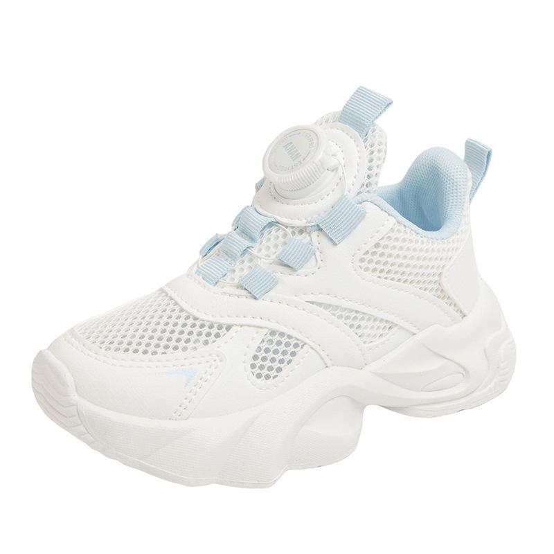 Girls' Sports Shoes Single Mesh Lightweight Running Shoes Hollow Breathable Soft Sole White Shoes Fashionable Casual Shoes