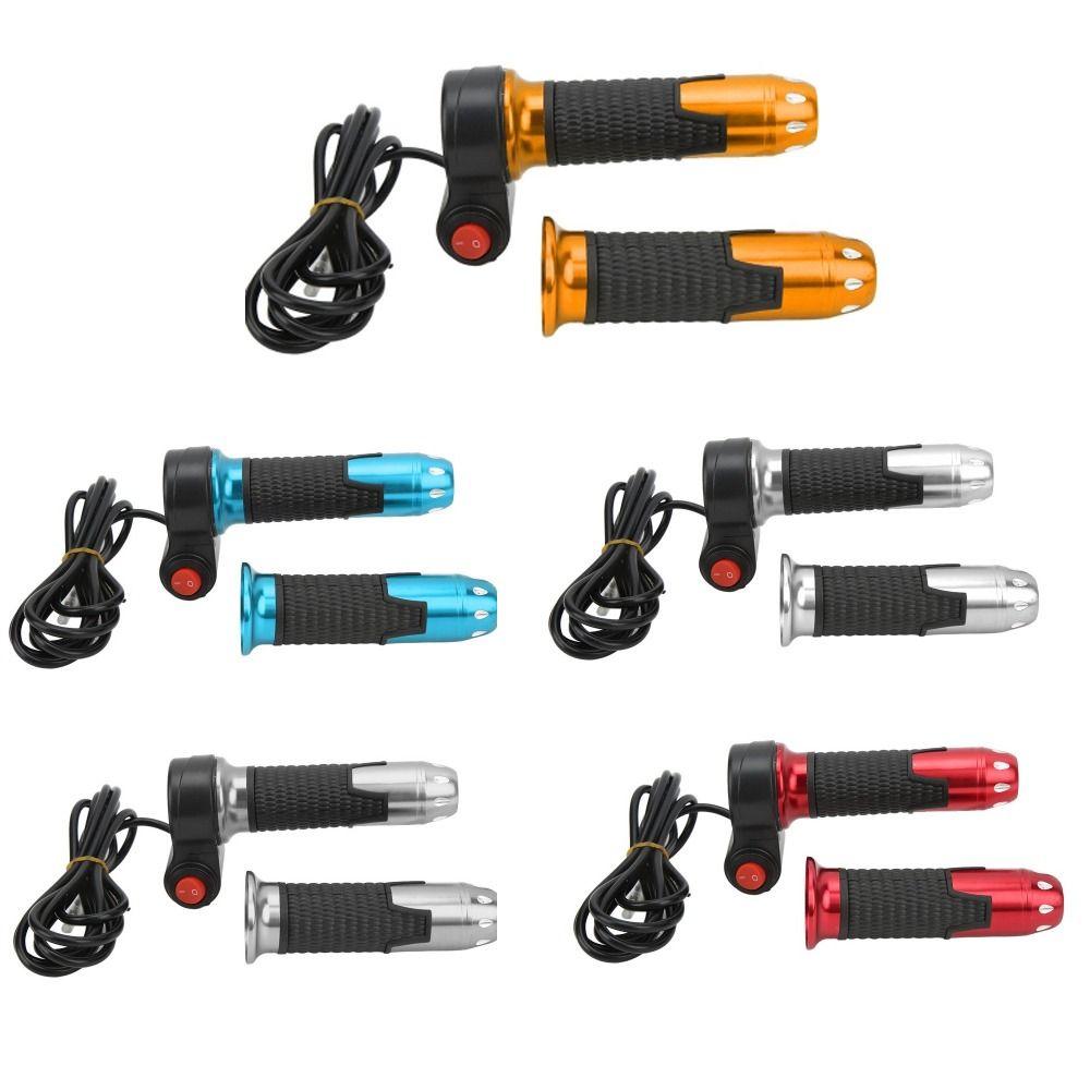 With Button Twist Throttle Grips 12V-99V Throttle Accelerator  Motorcycle Accessories