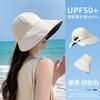Summer New Sunscreen Visor Hat for Women, Vinyl Anti-ultraviolet Face Cover, Small Bow Fisherman Beach Hat for Women