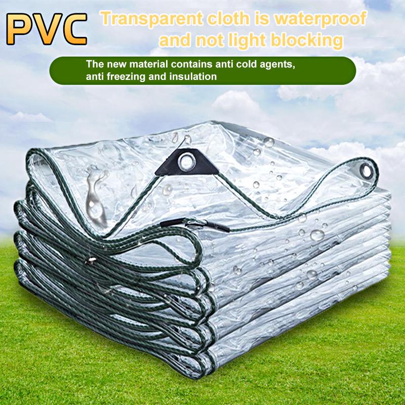 

1 шт. непромокаемая ткань с люверсами, усиленные края из ПВХ, брезентовая занавеска, прозрачная, для балконных окон, 0,35 мм, прозрачный брезент для теплицы 1m*1m