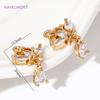 2/4Pcs Brass Leaf Charms 18K Gold Plated Charms Connector,Inlaid Zircon Leaf Charms Pendants For Jewelry,DIY Jewelry Material