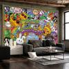 Moshi Monsters Wall Tapestry Aesthetic Wall Hanging Printed Fabric Blanket Decorative Tapestries for Bedroom Living Room Home Decor