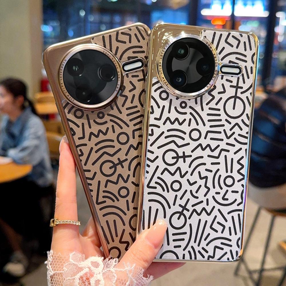 For Xiaomi Redmi K80 5G/Poco F7 Pro 5G Case Creative Doodle Leather Electroplated Phone Back Cover