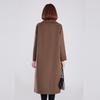 Fengxun Women's 100% Wool Scarf Collar Long Coat