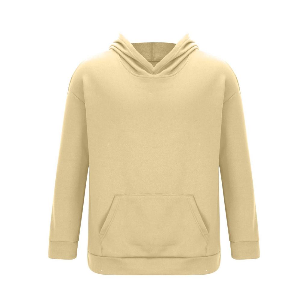 Hanorac cu mânecă lungă cu glugă de culoare solidă pentru bărbați Pantaloni acasă Costum de alergare