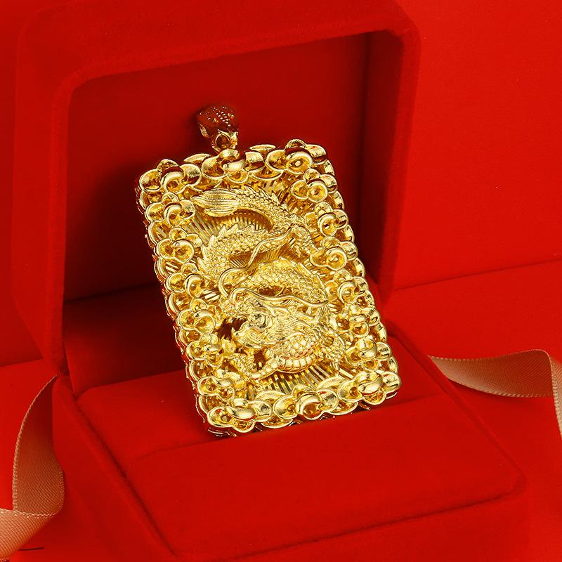 

Новый классический кулон с этническим драконом для мужчин, Bro Wealth Honor, чистое 14-каратное золото, квадратный кулон с оригинальным покрытием, бирка, ювелирные изделия, подарки