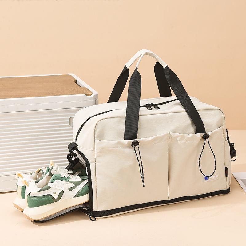 Dry and wet separation fitness bag, male and female couples short business trip travel bag, expandable simple casual storage duffel bag