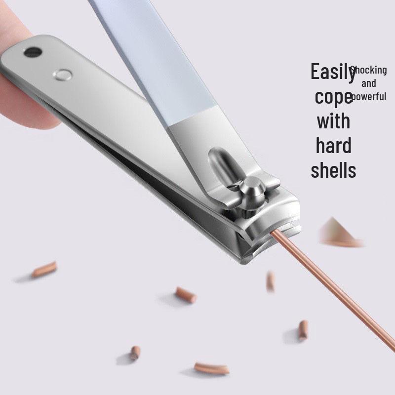 Gradient Large Nail Clipper Set with PU Leather Case - Portable Manicure Tool