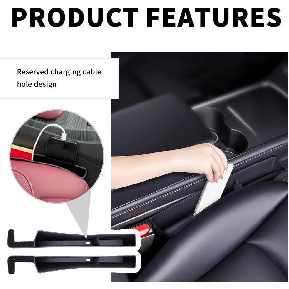 2PCS New Car Seat Gap Filler With 2 Storage Areas,Stylish Car Seat Gap Storage For Stabilizing Phone,Keys Wallet,Universal Car Seat Gap Filler