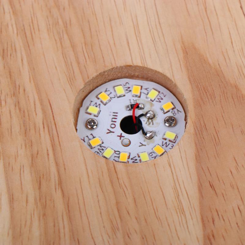 Square Led Wooden Lamp Holder Rechargeable Night Light Desktop Atmosphere Lamps Wood Panel Decorative Lights Base Art Fixtures