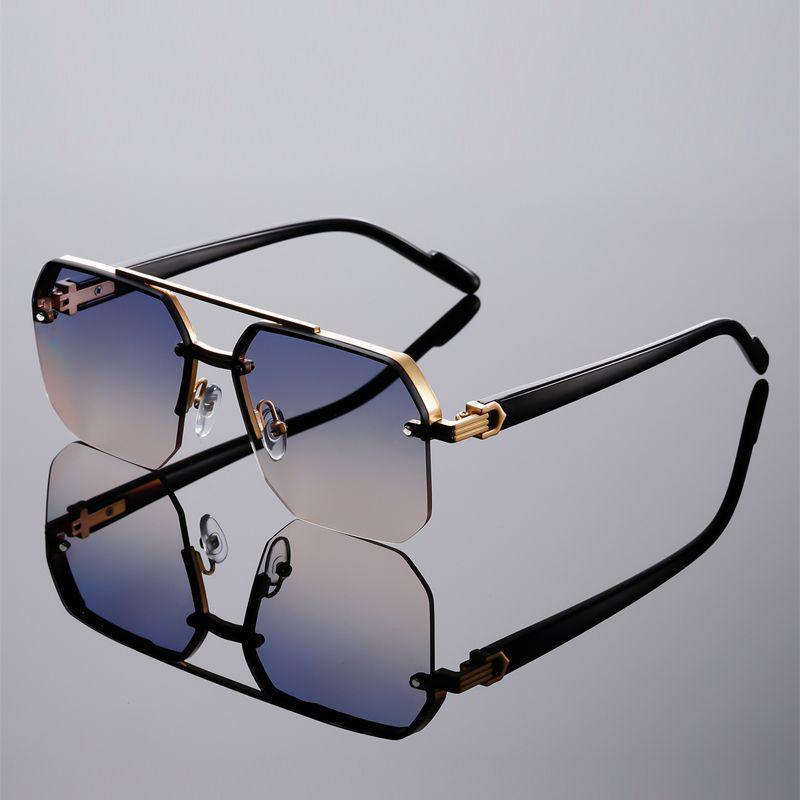 Occhiali da Sole da Uomo 2025 Quadrati in Metallo Semi-Cerchiati - Tendenza Moda Classica con Protezione UV.