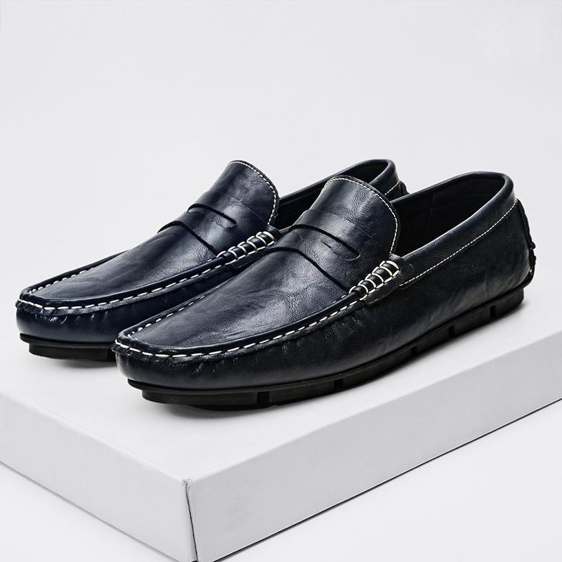 Genuien Leather Men Loafers Super Soft Casual Shoes For Men Classic Moccasins Light Boat Footwear Plus Size 38-44