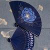 Fan Chinese Style Ancient Style Women's Japanese Classical Black Folding Fan Easy To Open and Close for Personal Use