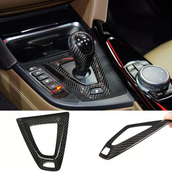 Real Carbon Fiber Console Gear Shift Surround Trim For BMW M3 M4 F80 F82 2014-19