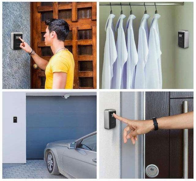 Mini Safe Key Box Cards Strong Compartment For Wall Code Code