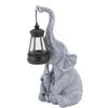 Solar Outdoor Garden Statues Lights Mother Cute Toddler Elephant Figurines with Solar Lantern Decor