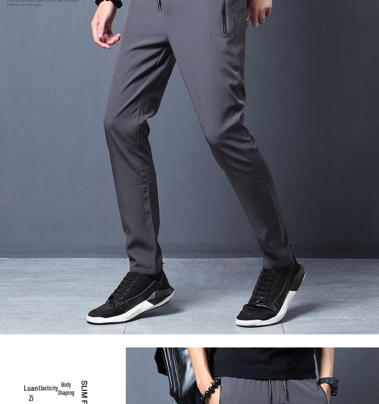 Korean Style Mens Slim Fit Black Joggers - Spring/Autumn Trend
