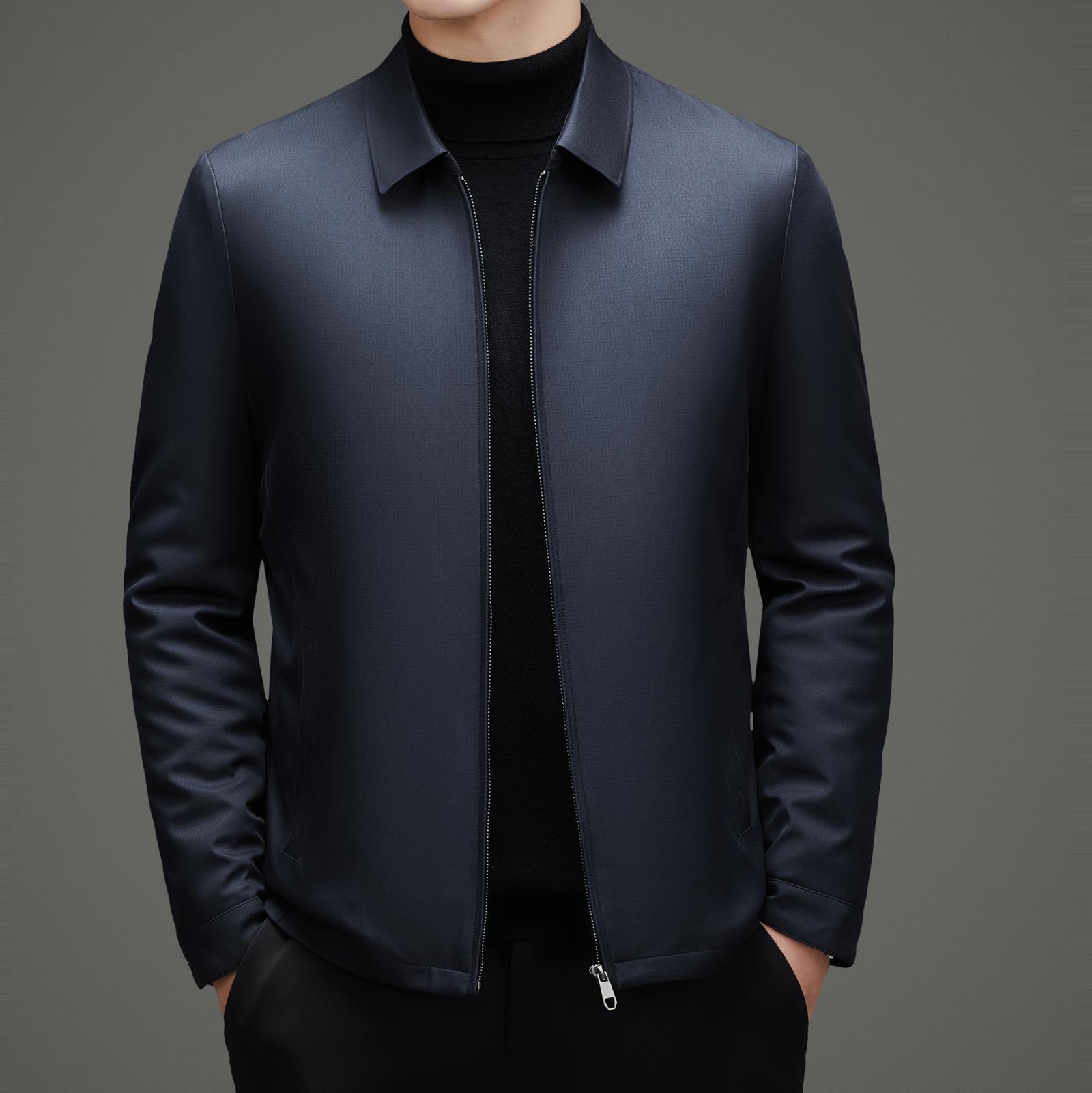 

Premium Men s Thickened Cotton Jacket - Autumn/Winter 2025, Warm Lapel Design for Middle-Aged and Elderly Style Small темно-синього кольору