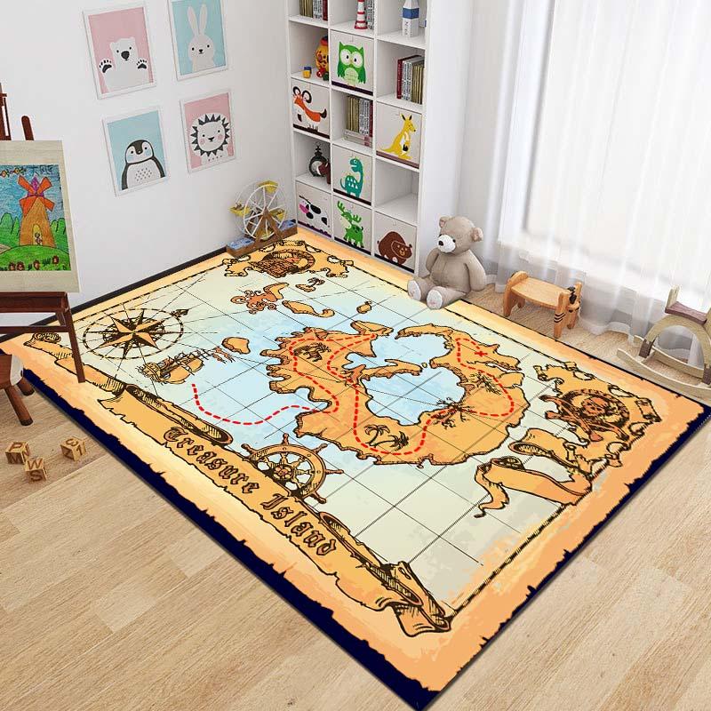 

Antique Pirate Treasure Map Carpet Rug 15 Sizes for Bedroom Living Room Boho Decor Kids Crawling Mat Dorm Decor 40x60cm (16x24in)