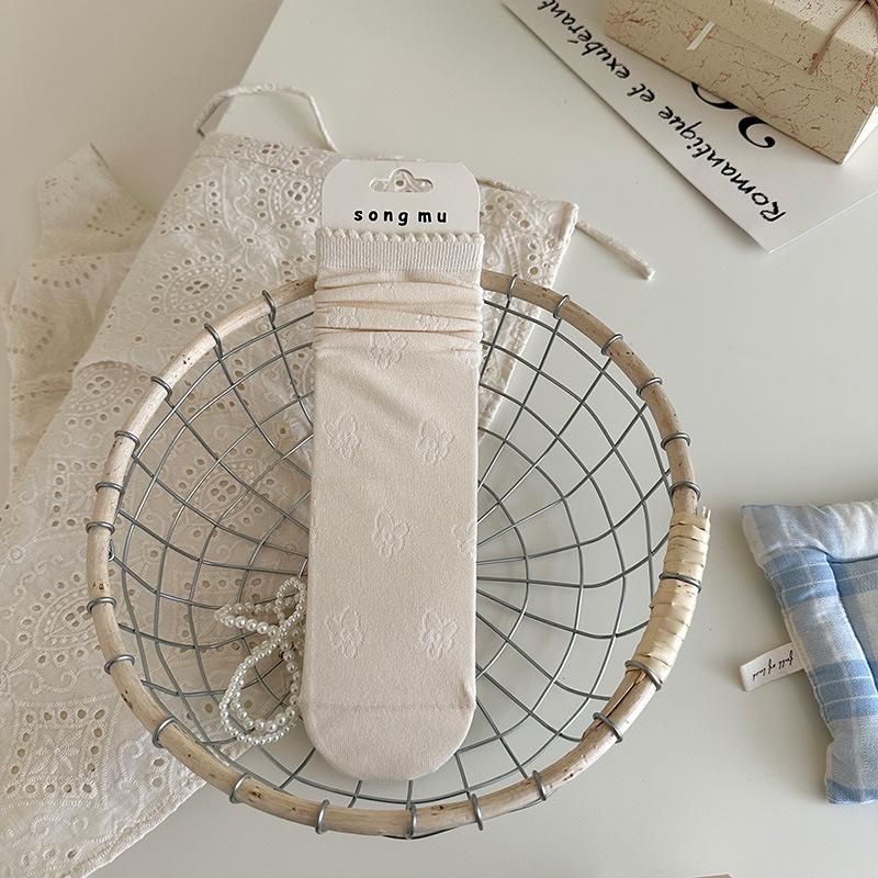 

Жіночі Весняно-Літні Нові Милі Чарівні Бантики Мереживо Вбирають Піт Безшовні Шкарпетки-Труби 1 pair