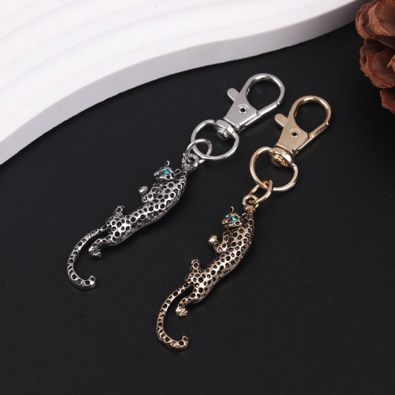 Animal Panther Pendant Keychain For Women Handbag Dangle Men Car Charm Ornaments Fashionable Diamond Jewelry Gifts