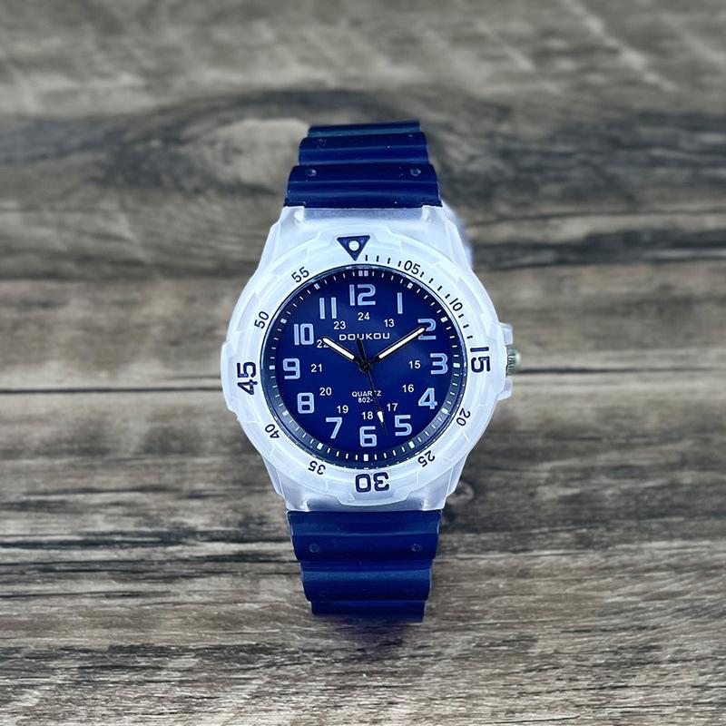 Мужские часы JYL Квадратные с двойным механизмом и ремешком Blue алый