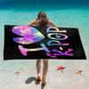 1PC Starry Sky I Love Kpop Print Beach Towel, Soft Absorbent Lightweight Microfiber Towel for Beach Party Travel Camping