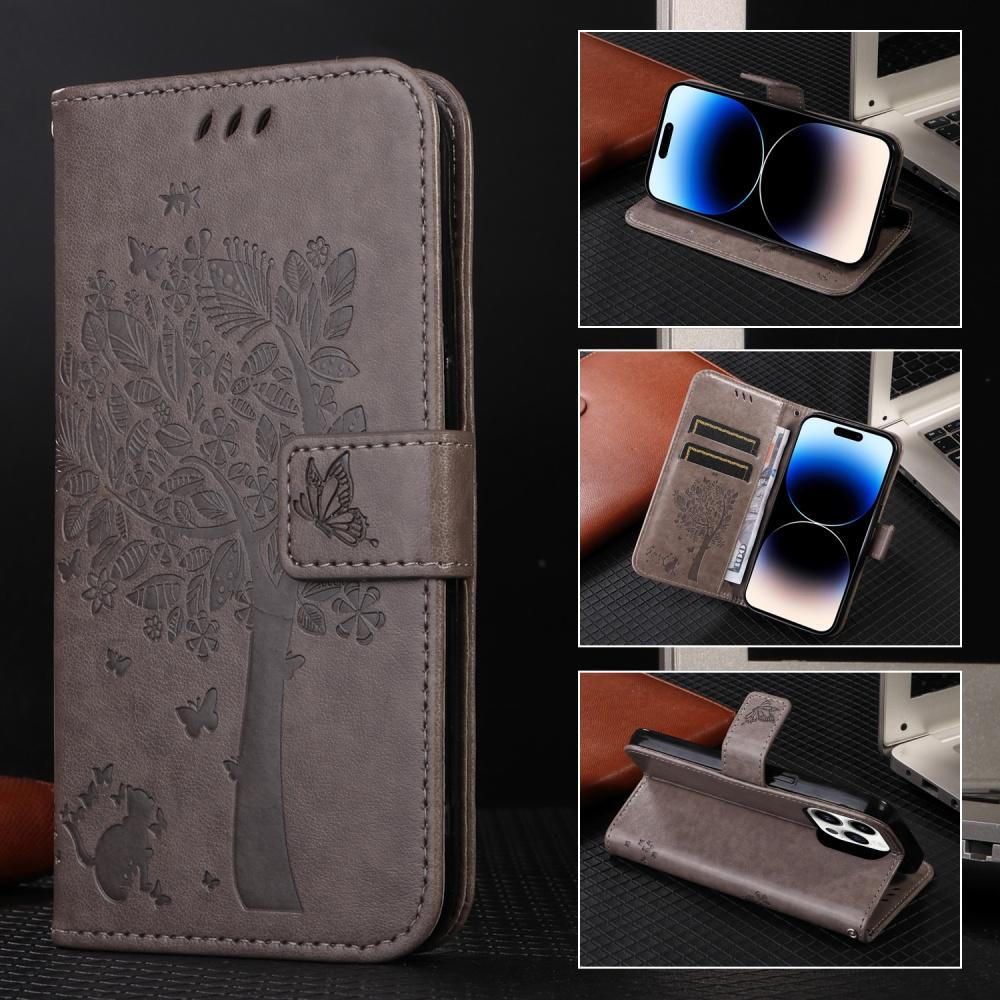 

Wallet Tree Embossing Flip Leather Case For Coque Motorola Moto G06 G86 G56 G05 G15 Power G85 G75 G55 G45 G35 Cover Funda Motorola Moto G06