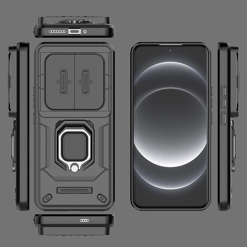 Für Xiaomi 14 Ultra Hülle Xiaomi 14 Ultra Case 6,73 Zoll Linsen-Schiebefenster-Schutz Panzer Stoßfest Halter Magnetischer Bumper